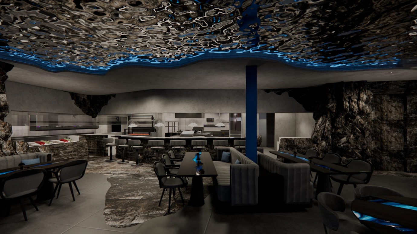 Modern Restaurant Ceiling Lighting Design RAW Design